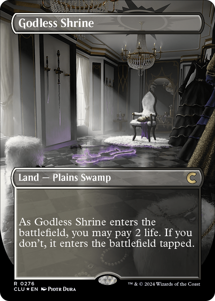 Godless Shrine (CLU-276) [Ravnica: Clue Edition] (Borderless) Foil MTG Single Wizards of the Coast