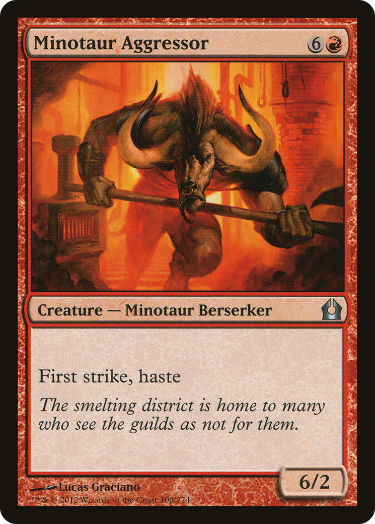 Minotaur Aggressor (RTR-100) [Return to Ravnica] Foil MTG Single Wizards of the Coast