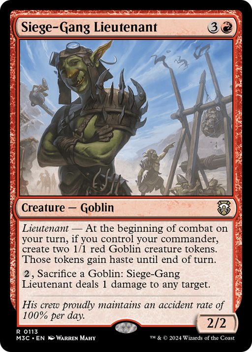 Siege-Gang Lieutenant (M3C-113) [Modern Horizons 3 Commander] MTG Single Wizards of the Coast