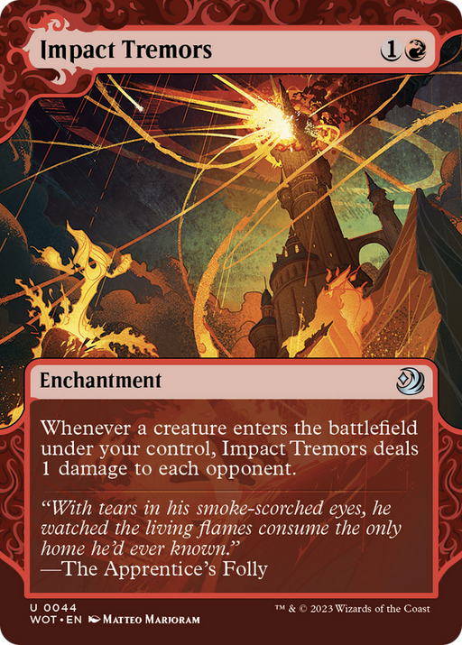Impact Tremors (WOT-044) [Wilds of Eldraine: Enchanting Tales] (Showcase) (Borderless) MTG Single Wizards of the Coast