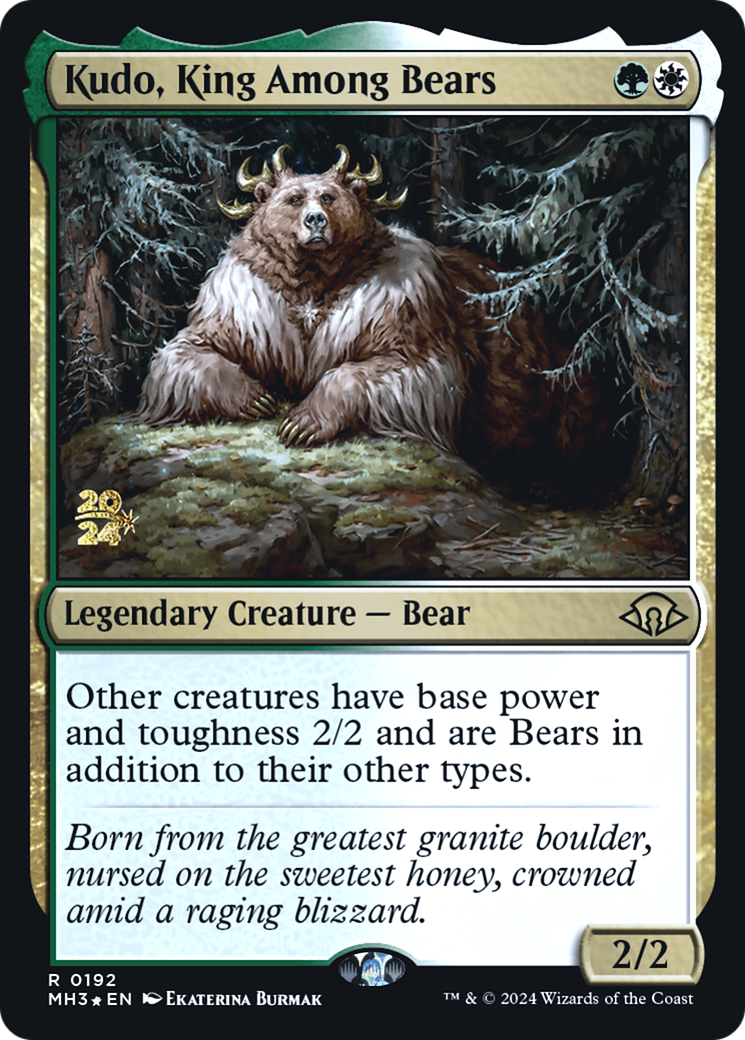 Kudo, King Among Bears (PRE-192) [Modern Horizons 3 Promos] Foil MTG Single Wizards of the Coast