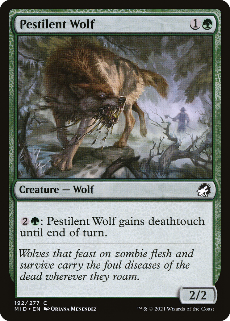 Pestilent Wolf (MID-192) [Innistrad: Midnight Hunt] Foil MTG Single Wizards of the Coast