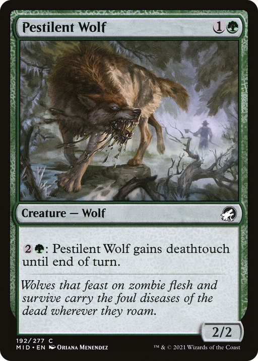 Pestilent Wolf (MID-192) [Innistrad: Midnight Hunt] MTG Single Wizards of the Coast