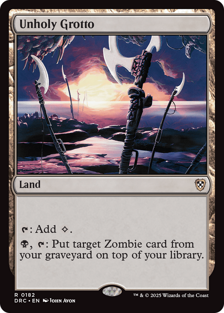 Unholy Grotto (DRC-182) [Aetherdrift Commander] MTG Single Wizards of the Coast