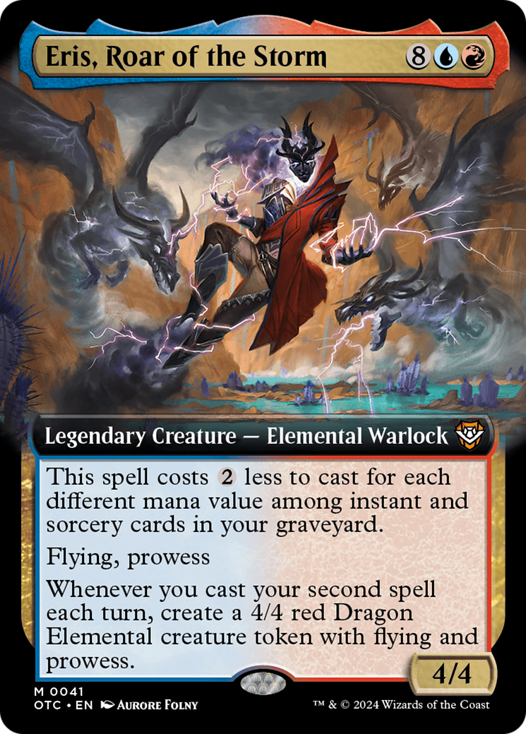 Eris, Roar of the Storm (OTC-041) [Outlaws of Thunder Junction Commander] (Extended Art) Foil MTG Single Wizards of the Coast