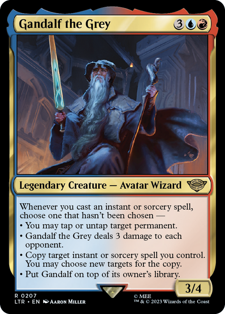 Gandalf the Grey (LTR-207) [The Lord of the Rings: Tales of Middle-earth] Foil MTG Single Wizards of the Coast