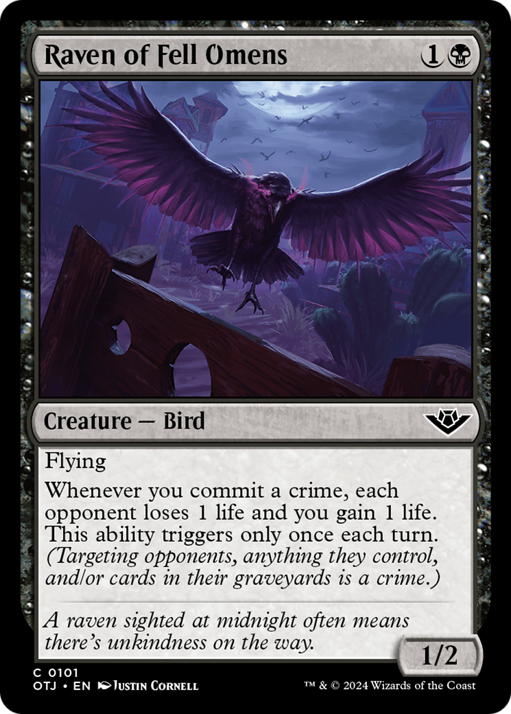 Raven of Fell Omens (OTJ-101) [Outlaws of Thunder Junction] MTG Single Wizards of the Coast