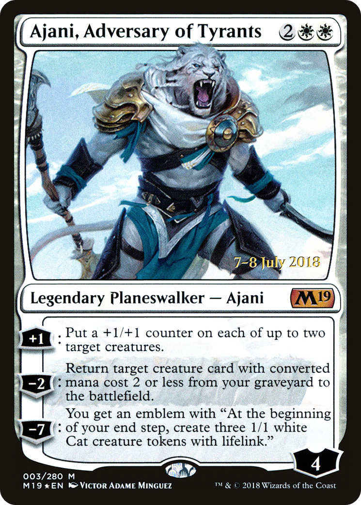Ajani, Adversary of Tyrants (PRE-003) [Core Set 2019 Promos] Foil MTG Single Wizards of the Coast
