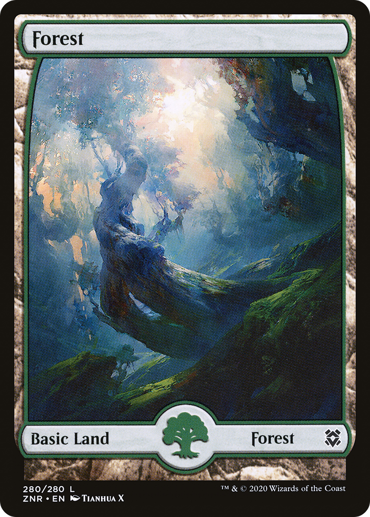 Forest (ZNR-280) [Zendikar Rising] (Full Art) Foil MTG Single Wizards of the Coast