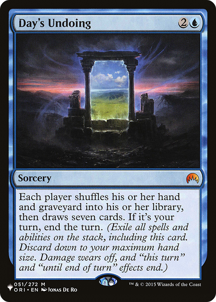 Day's Undoing (LIST-051/272) [Mystery Booster] The List MTG Single Wizards of the Coast