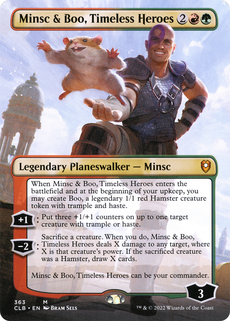 Minsc & Boo, Timeless Heroes (CLB-363) [Commander Legends: Battle for Baldur's Gate] (Borderless) Foil MTG Single Wizards of the Coast