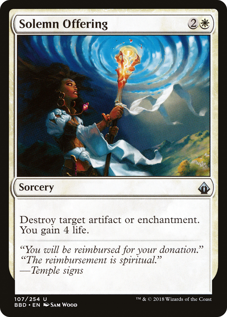 Solemn Offering (BBD-107) [Battlebond] MTG Single Wizards of the Coast