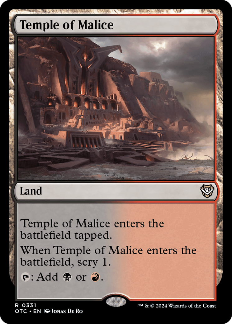 Temple of Malice (OTC-331) [Outlaws of Thunder Junction Commander] MTG Single Wizards of the Coast