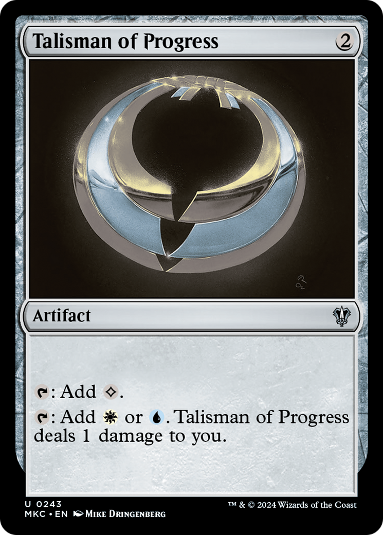 Talisman of Progress (MKC-243) [Murders at Karlov Manor Commander] MTG Single Wizards of the Coast