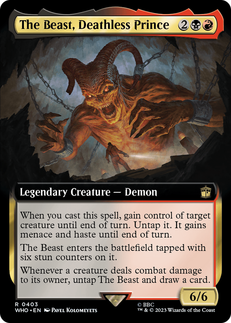 The Beast, Deathless Prince (WHO-403) [Doctor Who] (Extended Art) MTG Single Wizards of the Coast