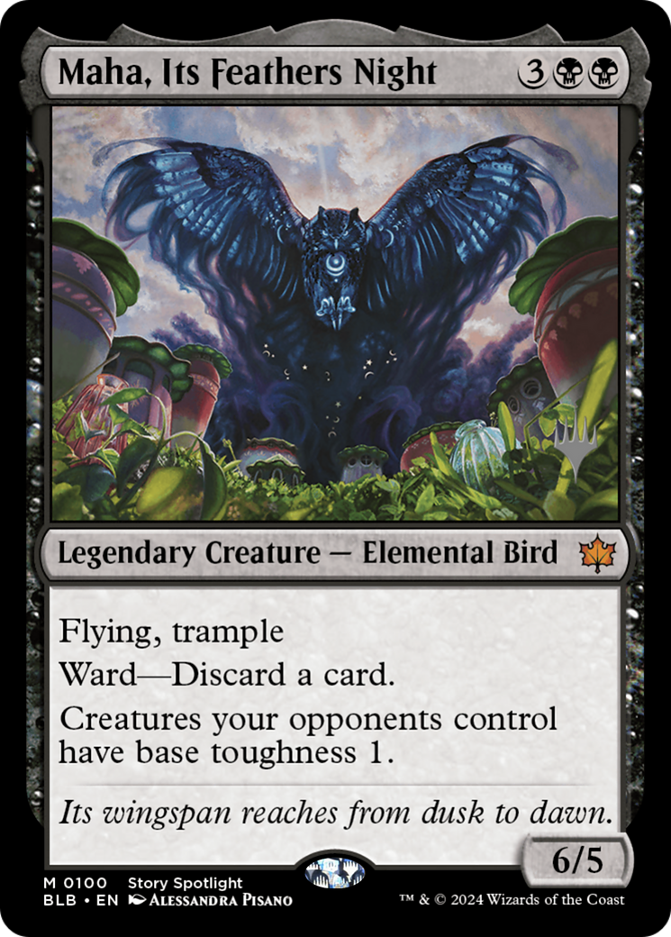 Maha, Its Feathers Night (PPBLB-100) [Bloomburrow Promos] Foil MTG Single Wizards of the Coast