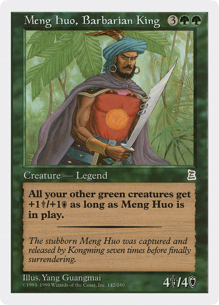 Meng Huo, Barbarian King (PTK-142) [Oldschool] Portal Three Kingdoms MTG Single Wizards of the Coast