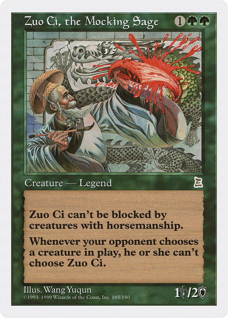 Zuo Ci, the Mocking Sage (PTK-165) [Oldschool] Portal Three Kingdoms MTG Single Wizards of the Coast