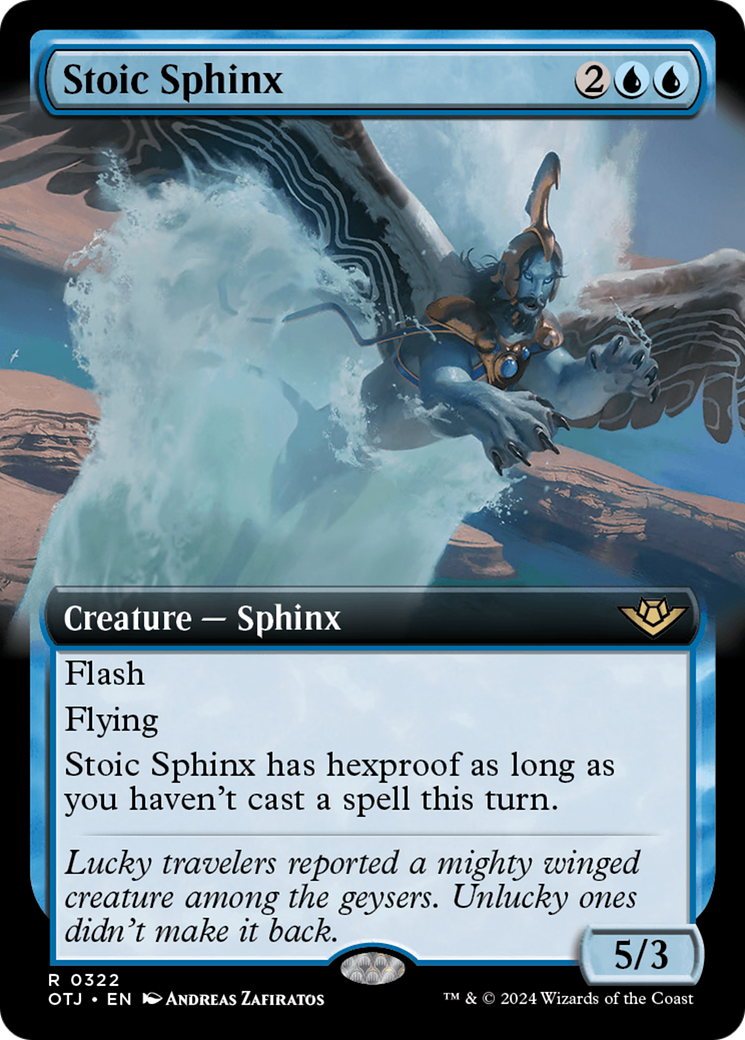 Stoic Sphinx (OTJ-322) [Outlaws of Thunder Junction] (Extended Art) MTG Single Wizards of the Coast