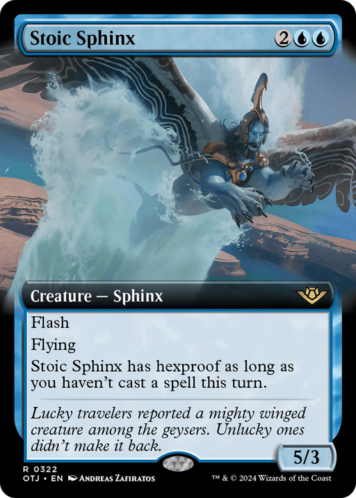 Stoic Sphinx (OTJ-322) [Outlaws of Thunder Junction] (Extended Art) Foil MTG Single Wizards of the Coast