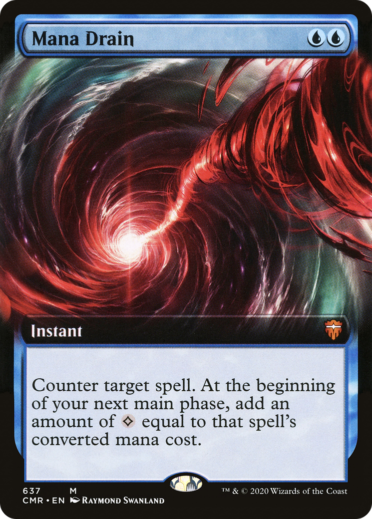 Mana Drain (CMR-637) [Commander Legends] (Extended Art) MTG Single Wizards of the Coast