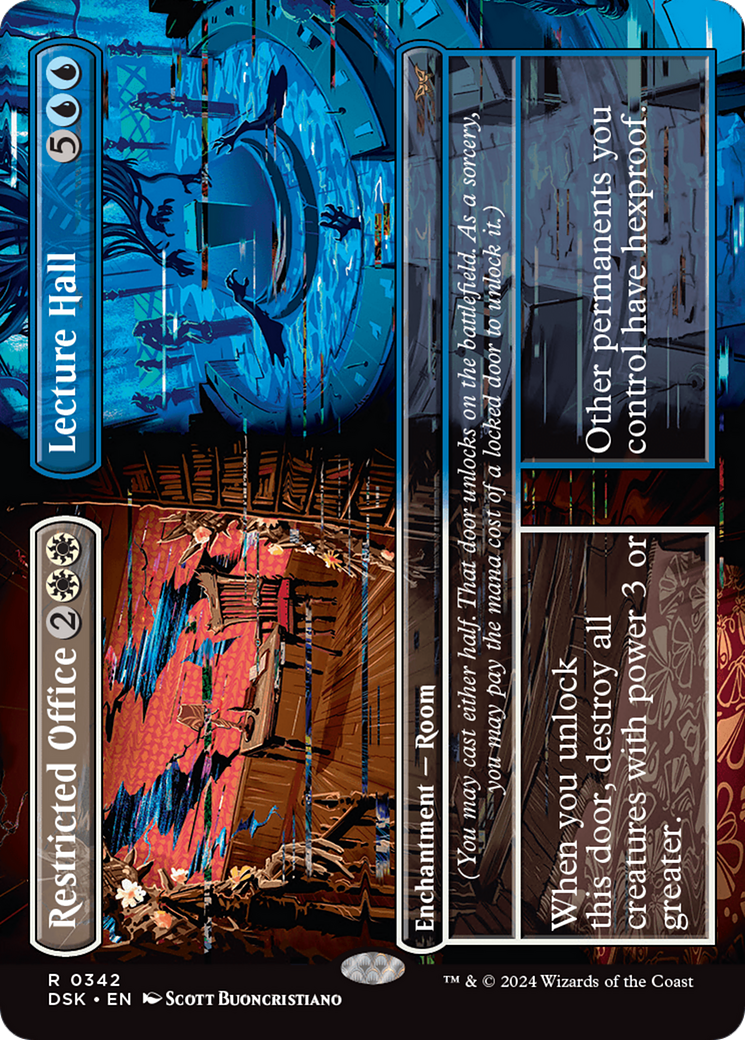 Restricted Office // Lecture Hall (DSK-342) [Duskmourn: House of Horror] (Borderless) Foil MTG Single Wizards of the Coast