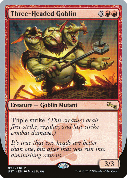 Three-Headed Goblin (UST-099) [Unstable] MTG Single Wizards of the Coast