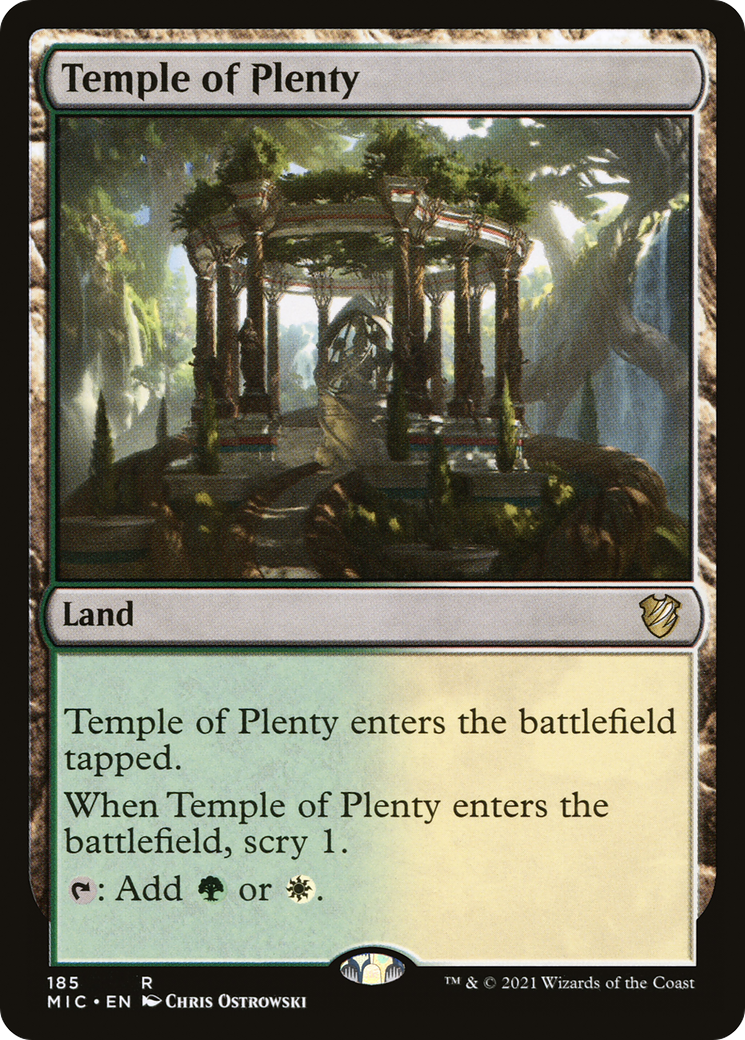 Temple of Plenty (MIC-185) [Midnight Hunt Commander] MTG Single Wizards of the Coast