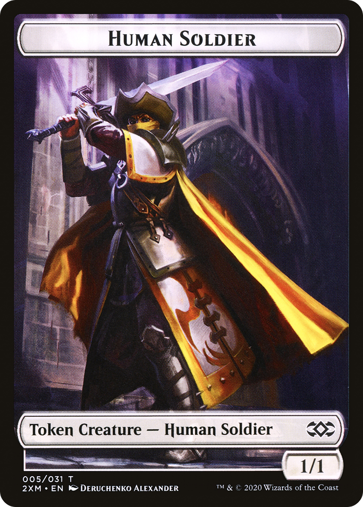 Human Soldier (T2XM-005) [Tokens] Double Masters Tokens Foil MTG Single Wizards of the Coast