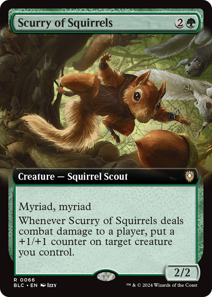 Scurry of Squirrels (BLC-066) [Bloomburrow Commander] (Extended Art) MTG Single Wizards of the Coast