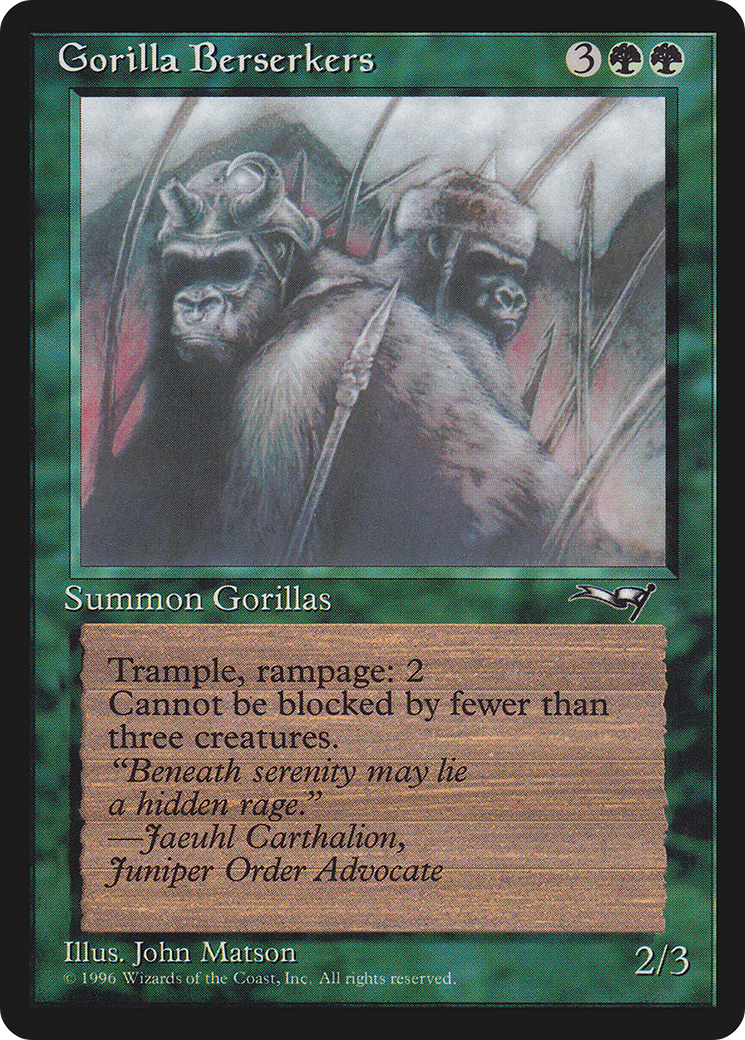Gorilla Berserkers (ALL-93B) [Alliances] MTG Single Wizards of the Coast
