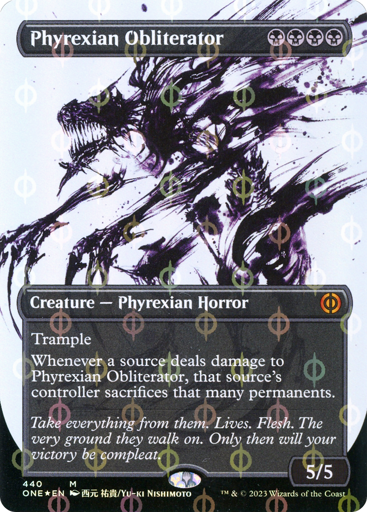 Phyrexian Obliterator (Step-and-Compleat Foil) (ONE-440) [Phyrexia: All Will Be One] (Showcase) (Borderless) Foil MTG Single Wizards of the Coast