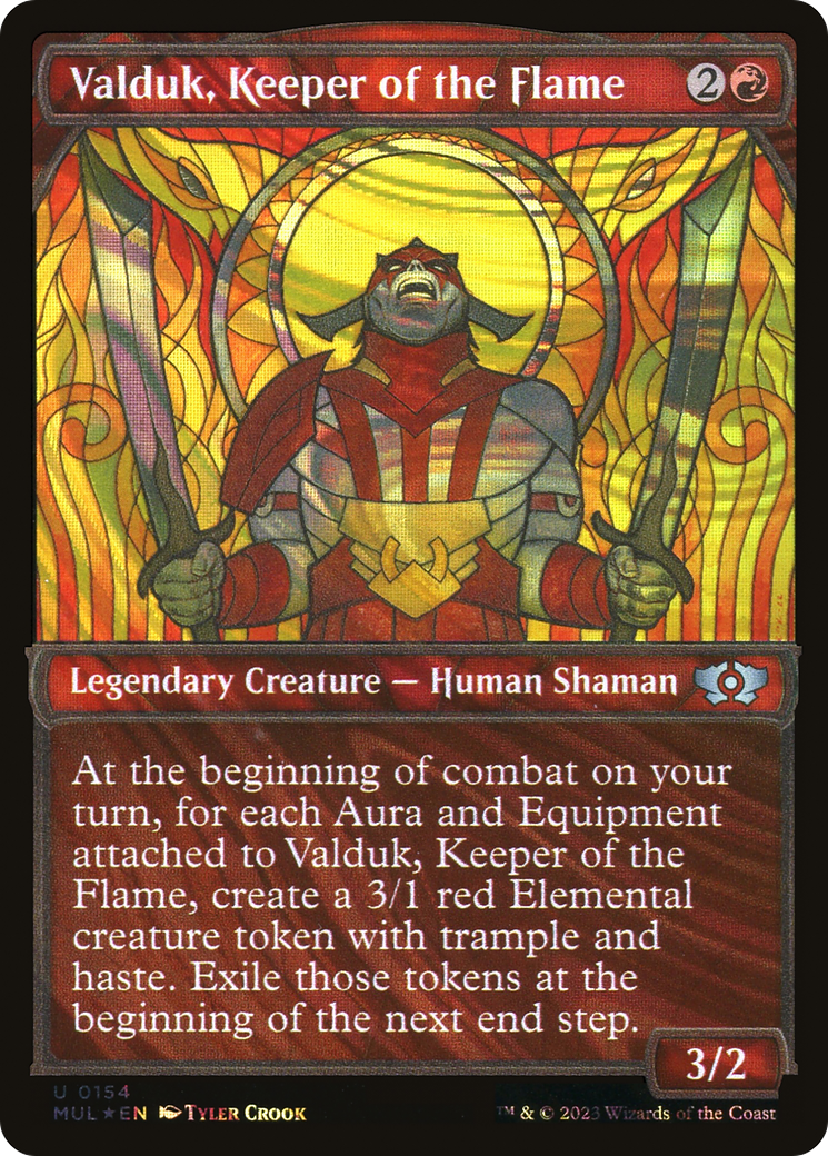 Valduk, Keeper of the Flame (MUL-154) [Multiverse Legends] (Showcase) Foil MTG Single Wizards of the Coast