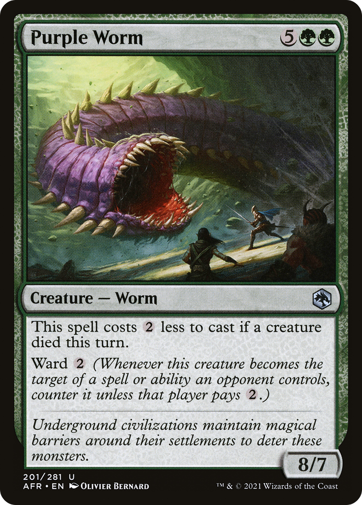 Purple Worm (AFR-201) [Adventures in the Forgotten Realms] Foil MTG Single Wizards of the Coast