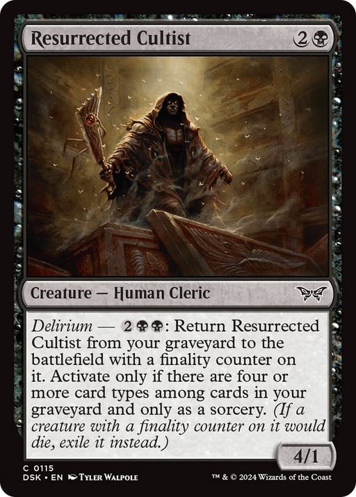 Resurrected Cultist (DSK-115) [Duskmourn: House of Horror] Foil MTG Single Wizards of the Coast