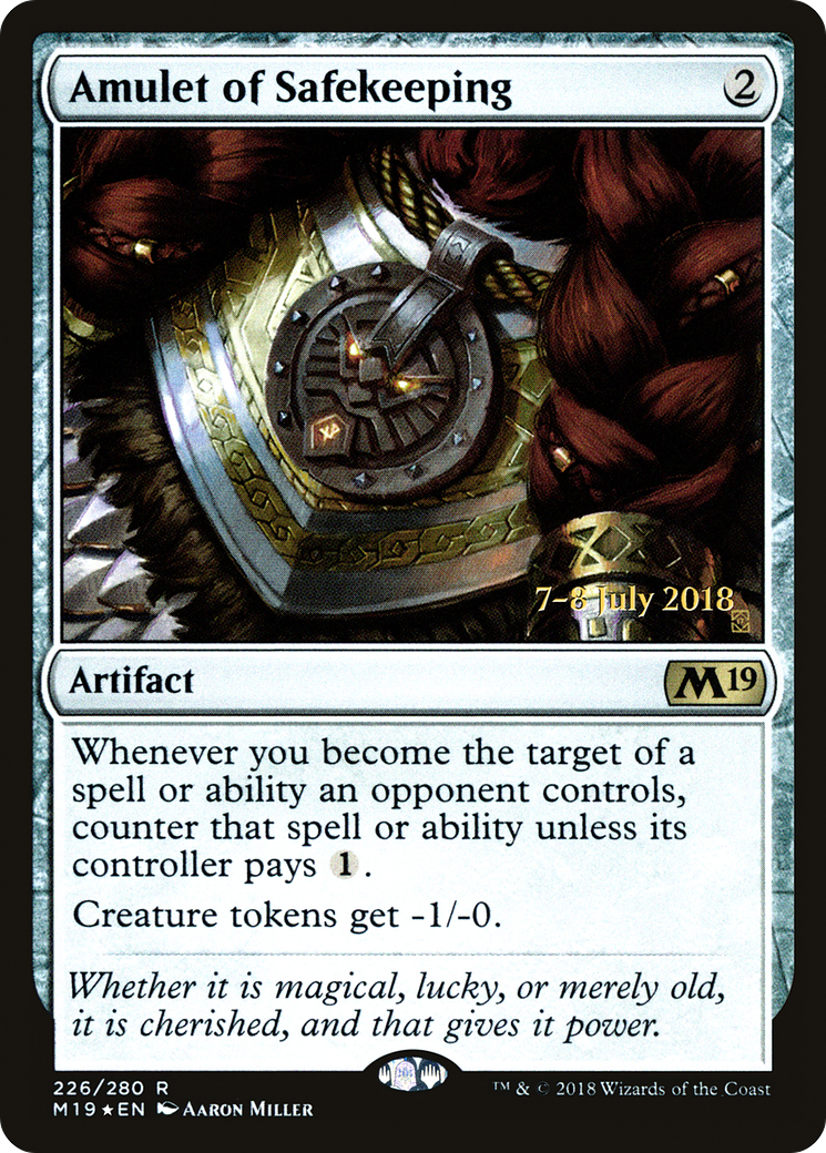 Amulet of Safekeeping (PRE-226) [Core Set 2019 Promos] Foil MTG Single Wizards of the Coast
