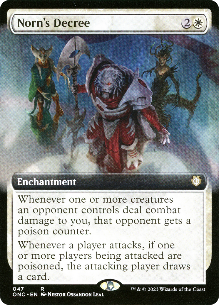 Norn's Decree (ONC-047) [Phyrexia: All Will Be One Commander] (Extended Art) MTG Single Wizards of the Coast