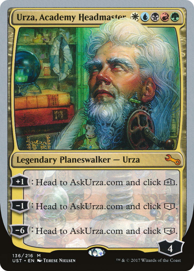 Urza, Academy Headmaster (UST-136) [Unstable] MTG Single Wizards of the Coast