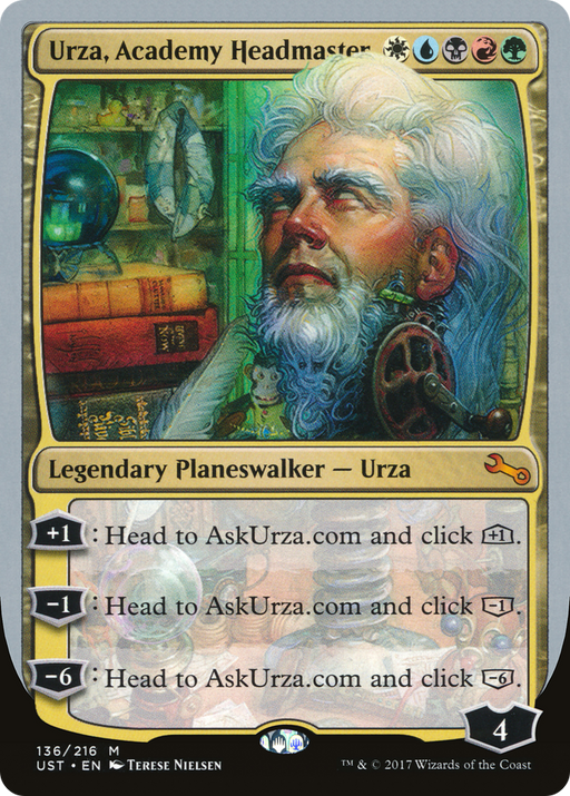 Urza, Academy Headmaster (UST-136) [Unstable] MTG Single Wizards of the Coast