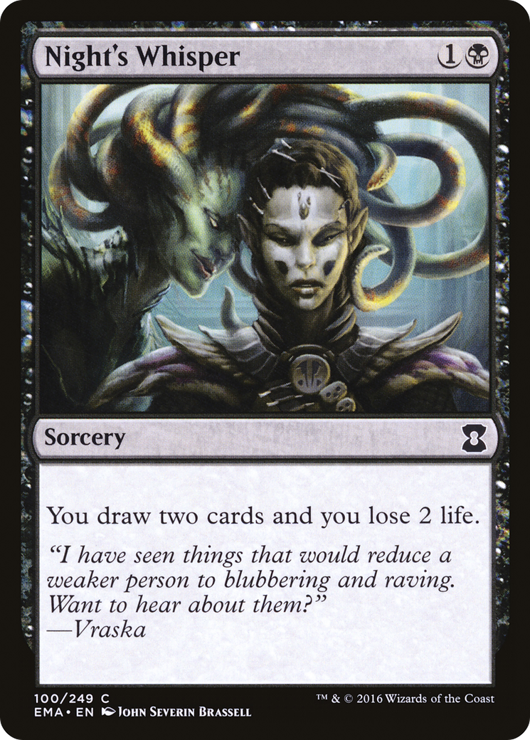 Night's Whisper (EMA-100) [Eternal Masters] MTG Single Wizards of the Coast