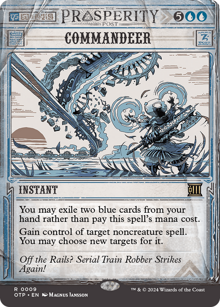 Commandeer (OTP-009) [Breaking News] (Showcase) (Borderless) Foil MTG Single Wizards of the Coast