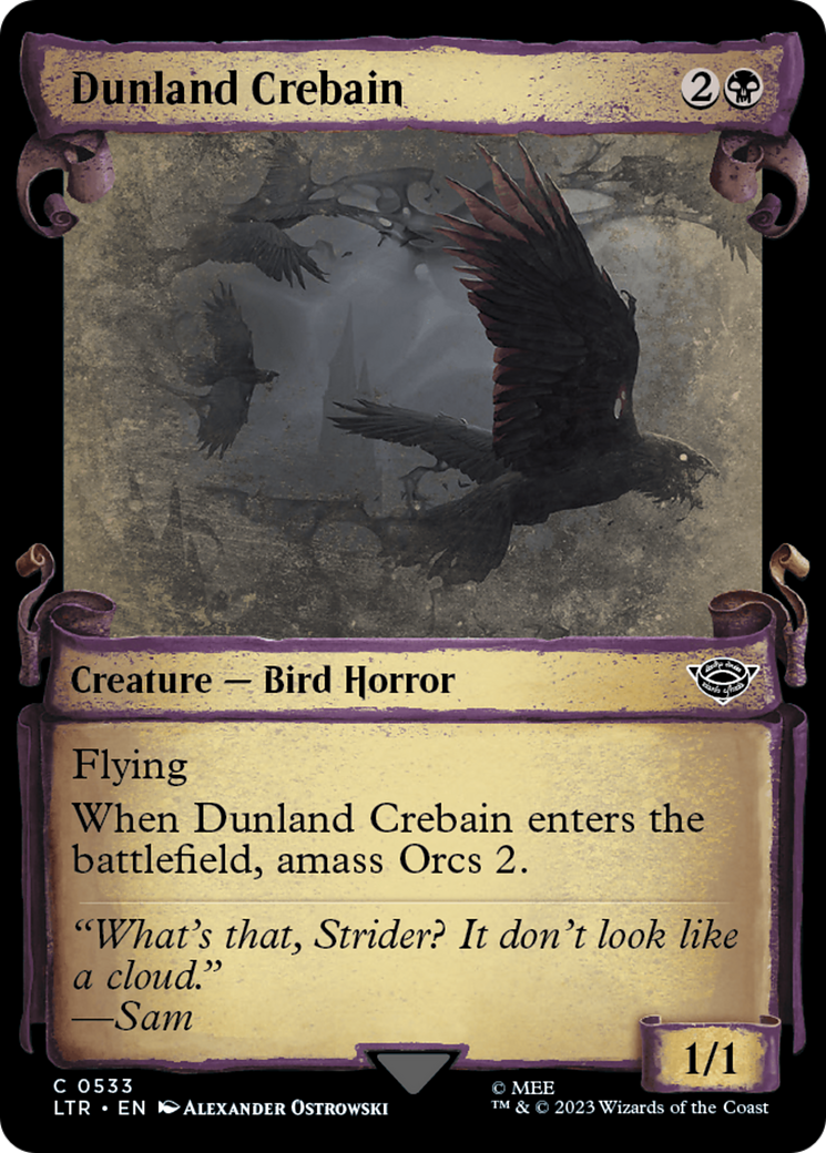 Dunland Crebain (Showcase Scrolls) (LTR-533) [The Lord of the Rings: Tales of Middle-earth] (Showcase) Foil MTG Single Wizards of the Coast