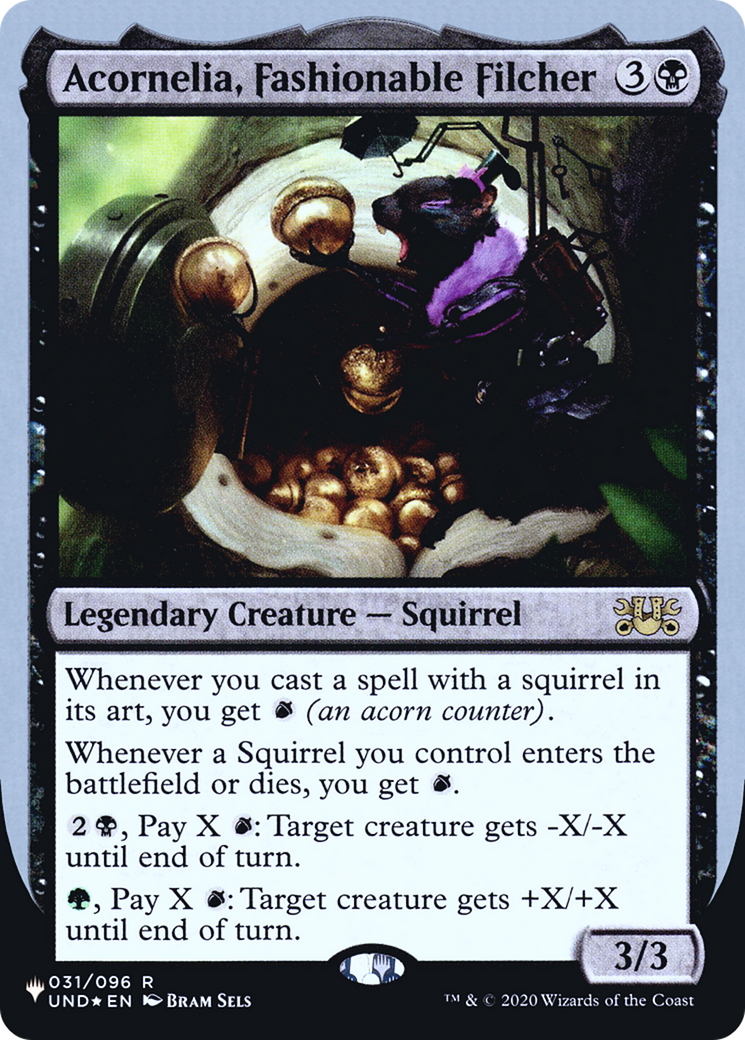 Acornelia, Fashionable Filcher (LIST-031/096) [Mystery Booster] The List (Unfinity Foil Edition) Foil MTG Single Wizards of the Coast