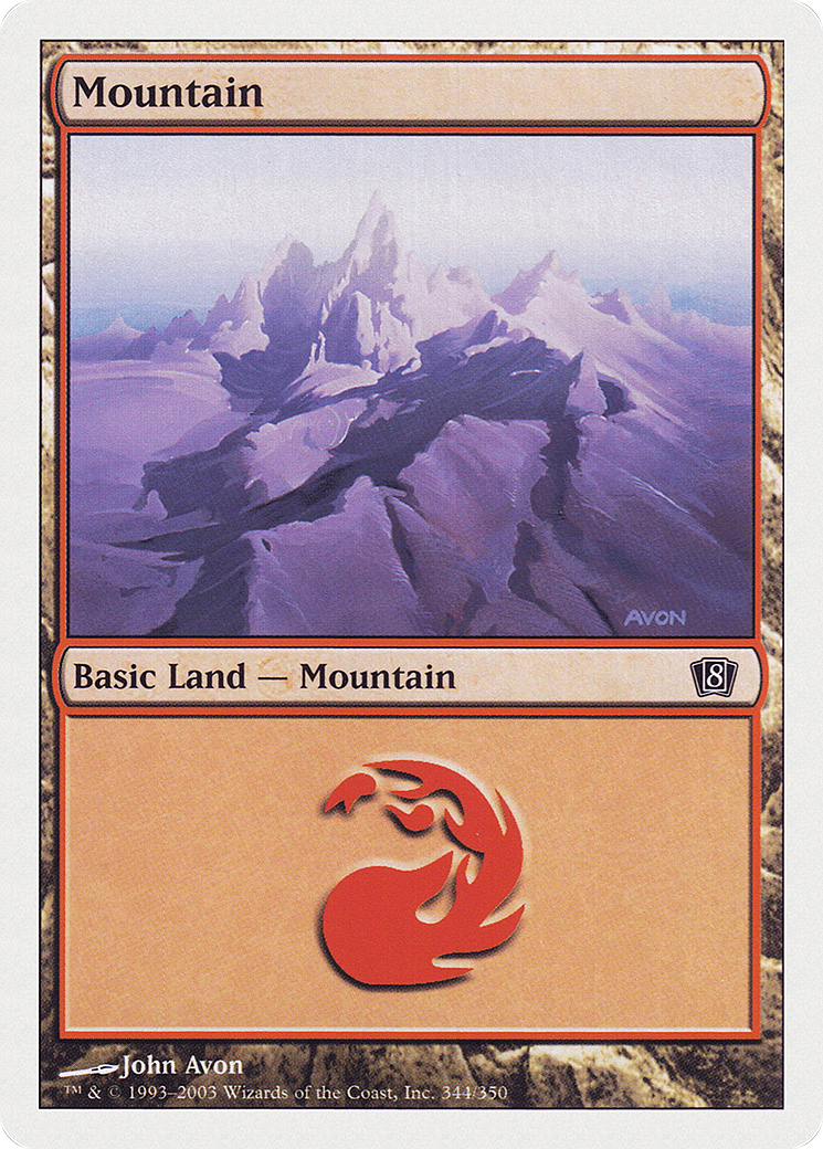 Mountain (344) (8ED-344) [8th Edition] MTG Single Wizards of the Coast
