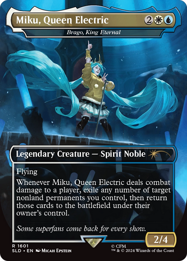 Miku, Queen Electric - Brago, King Eternal (SLD-1601) [Secret Lair] Drop (Borderless) MTG Single Wizards of the Coast