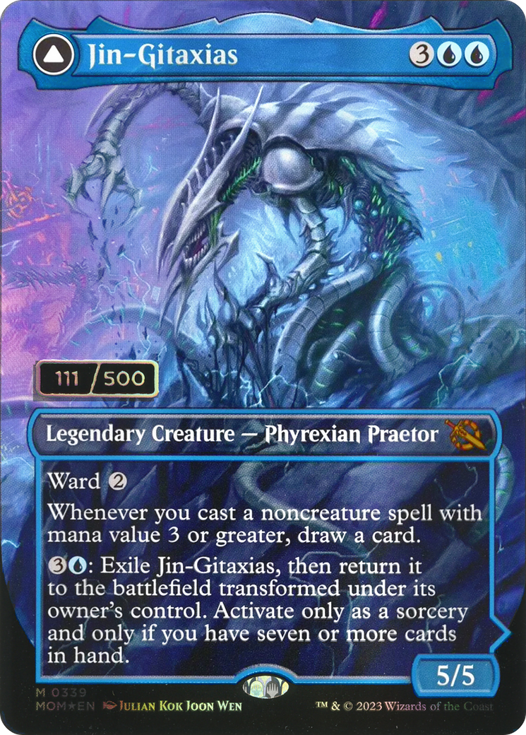 Jin-Gitaxias (Serial Numbered) (MOM-339) [March of the Machine] (Borderless) Foil MTG Single Wizards of the Coast