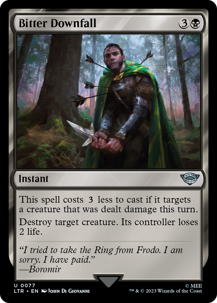 Bitter Downfall (LTR-077) [The Lord of the Rings: Tales of Middle-earth] MTG Single Wizards of the Coast