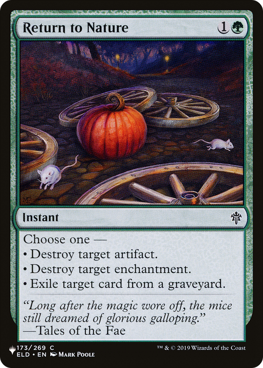 Return to Nature (LIST-ELD-173) [Mystery Booster] The List MTG Single Wizards of the Coast