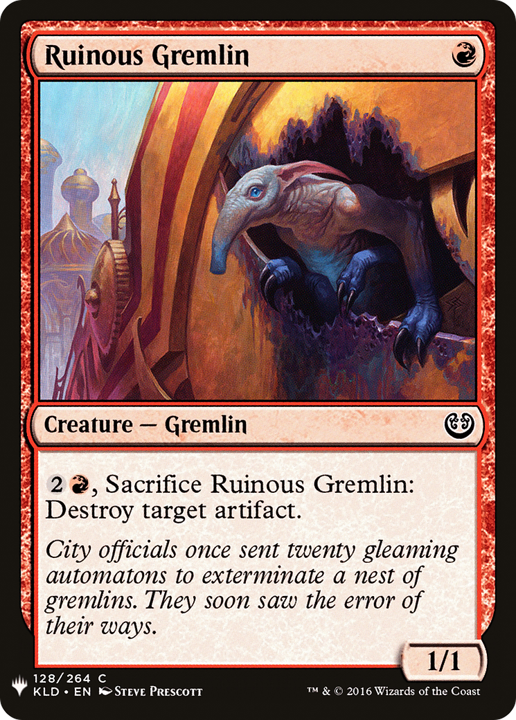 Ruinous Gremlin (LIST-KLD-128) [Mystery Booster] The List MTG Single Wizards of the Coast