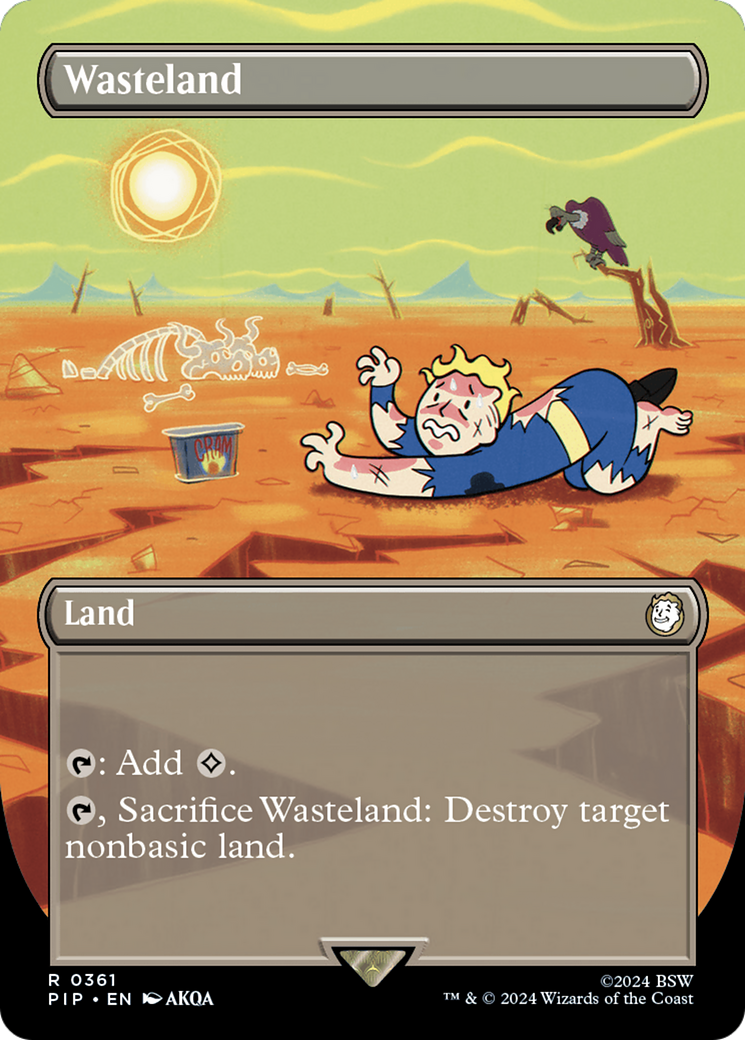 Wasteland (PIP-361) [Fallout] (Borderless) MTG Single Wizards of the Coast